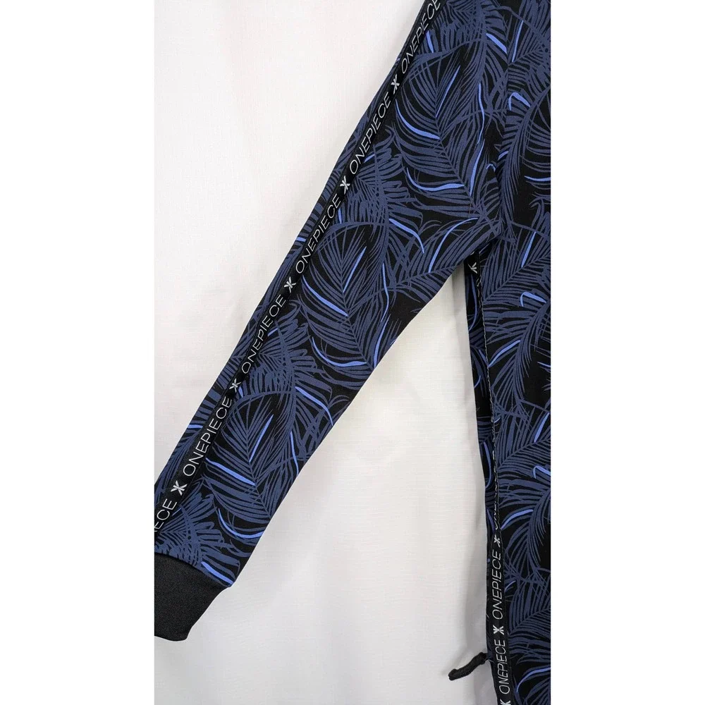 OnePiece Norwegian Original Jumpsuit Medium Blue Leaf Hooded Zip One Piece - Picture 4 of 16